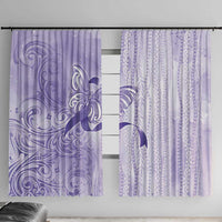 Epilepsy Awareness Window Curtain Maile Pikake Lokelani Crown Flower Lei Inspired LT9 With Hooks Purple - Polynesian Pride
