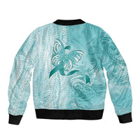 PTSD Awareness Bomber Jacket Maile Pikake Lokelani Crown Flower Lei Inspired LT9 - Polynesian Pride
