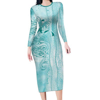 PTSD Awareness Family Matching Long Sleeve Bodycon Dress and Hawaiian Shirt Maile Pikake Lokelani Crown Flower Lei Inspired