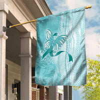 PTSD Awareness Garden Flag Maile Pikake Lokelani Crown Flower Lei Inspired LT9 House Flag Teal - Polynesian Pride