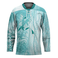 PTSD Awareness Hockey Jersey Maile Pikake Lokelani Crown Flower Lei Inspired LT9 Unisex Teal - Polynesian Pride