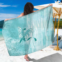 PTSD Awareness Sarong Maile Pikake Lokelani Crown Flower Lei Inspired LT9 One Size 44 x 66 inches Teal - Polynesian Pride