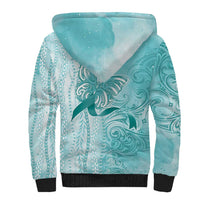 PTSD Awareness Sherpa Hoodie Maile Pikake Lokelani Crown Flower Lei Inspired LT9 - Polynesian Pride