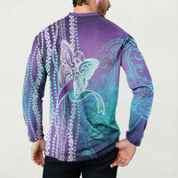 Suicide Prevention Awareness Button Sweatshirt Maile Pikake Lokelani Crown Flower Lei Inspired LT9 - Polynesian Pride