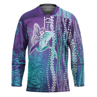 Suicide Prevention Awareness Hockey Jersey Maile Pikake Lokelani Crown Flower Lei Inspired LT9 Unisex Multicolor - Polynesian Pride