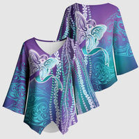 Suicide Prevention Awareness Kimono Sleeve Blouse Maile Pikake Lokelani Crown Flower Lei Inspired LT9 - Polynesian Pride