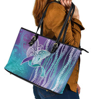 Suicide Prevention Awareness Leather Tote Bag Maile Pikake Lokelani Crown Flower Lei Inspired LT9 - Polynesian Pride