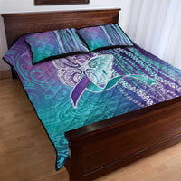 Suicide Prevention Awareness Quilt Bed Set Maile Pikake Lokelani Crown Flower Lei Inspired LT9 - Polynesian Pride
