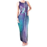 Suicide Prevention Awareness Tank Maxi Dress Maile Pikake Lokelani Crown Flower Lei Inspired LT9 Women Multicolor - Polynesian Pride