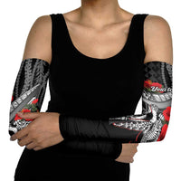 Hawaiian Honu Personalized Arm Sleeves Black Tribal Hook Pattern LT9 - Polynesian Pride