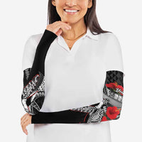 Hawaiian Honu Personalized Arm Sleeves Black Tribal Hook Pattern LT9 - Polynesian Pride