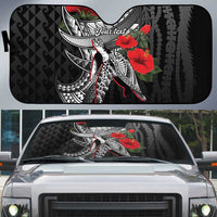 Hawaiian Honu Personalized Auto Sun Shade Black Tribal Hook Pattern LT9 Black - Polynesian Pride