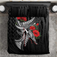 Hawaiian Honu Personalized Bedding Set Black Tribal Hook Pattern LT9 Black - Polynesian Pride