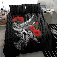 Hawaiian Honu Personalized Bedding Set Black Tribal Hook Pattern LT9 - Polynesian Pride