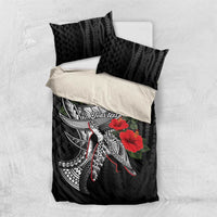 Hawaiian Honu Personalized Bedding Set Black Tribal Hook Pattern LT9 US Twin 172cm x 218cm Black - Polynesian Pride