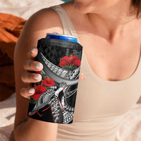 Hawaiian Honu Personalized 4 in 1 Can Cooler Tumbler Black Tribal Hook Pattern LT9 - Polynesian Pride