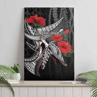 Hawaiian Honu Personalized Canvas Wall Art Black Tribal Hook Pattern LT9 - Polynesian Pride