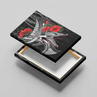 Hawaiian Honu Personalized Canvas Wall Art Black Tribal Hook Pattern LT9 - Polynesian Pride