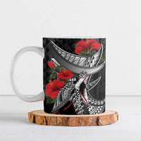 Hawaiian Honu Personalized Ceramic Mug Black Tribal Hook Pattern LT9 Black - Polynesian Pride