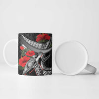 Hawaiian Honu Personalized Ceramic Mug Black Tribal Hook Pattern LT9 - Polynesian Pride