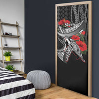 Hawaiian Honu Personalized Door Cover Black Tribal Hook Pattern LT9 - Polynesian Pride