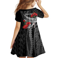 Hawaiian Honu Personalized Family Matching Puletasi and Hawaiian Shirt Black Tribal Hook Pattern LT9 - Polynesian Pride