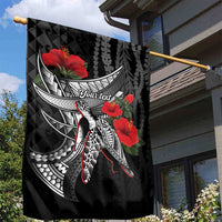 Hawaiian Honu Personalized Garden Flag Black Tribal Hook Pattern LT9 - Polynesian Pride