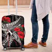 Hawaiian Honu Personalized Luggage Cover Black Tribal Hook Pattern LT9 Black - Polynesian Pride