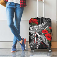 Hawaiian Honu Personalized Luggage Cover Black Tribal Hook Pattern LT9 - Polynesian Pride