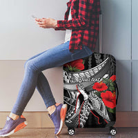 Hawaiian Honu Personalized Luggage Cover Black Tribal Hook Pattern LT9 - Polynesian Pride