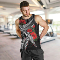 Hawaiian Honu Personalized Men Tank Top Black Tribal Hook Pattern LT9 Black - Polynesian Pride