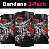 Hawaiian Honu Personalized Neck Gaiter Black Tribal Hook Pattern LT9 package One Size: 25*50cm Black - Polynesian Pride