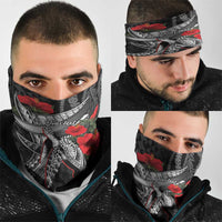 Hawaiian Honu Personalized Neck Gaiter Black Tribal Hook Pattern LT9 - Polynesian Pride