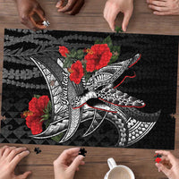 Hawaiian Honu Personalized Puzzle Black Tribal Hook Pattern LT9 - Polynesian Pride
