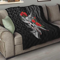 Hawaiian Honu Personalized Quilt Black Tribal Hook Pattern LT9 - Polynesian Pride