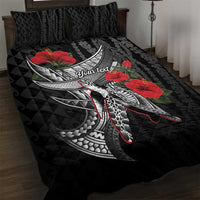 Hawaiian Honu Personalized Quilt Bed Set Black Tribal Hook Pattern LT9 Black - Polynesian Pride