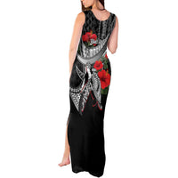 Hawaiian Honu Personalized Tank Maxi Dress Black Tribal Hook Pattern LT9 - Polynesian Pride