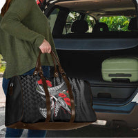 Hawaiian Honu Personalized Travel Bag Black Tribal Hook Pattern LT9 - Polynesian Pride