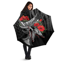 Hawaiian Honu Personalized Umbrella Black Tribal Hook Pattern LT9 - Polynesian Pride