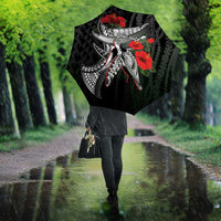 Hawaiian Honu Personalized Umbrella Black Tribal Hook Pattern LT9 - Polynesian Pride