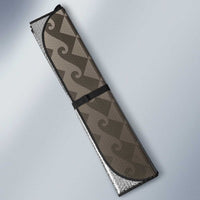 Hawaiian Honu Personalized Auto Sun Shade Mocha Mousse Hibiscus Tribal Hook Pattern LT9 - Polynesian Pride
