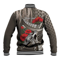 Hawaiian Honu Personalized Baseball Jacket Mocha Mousse Hibiscus Tribal Hook Pattern LT9 - Polynesian Pride