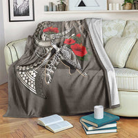 Hawaiian Honu Personalized Blanket Mocha Mousse Hibiscus Tribal Hook Pattern LT9 Mocha - Polynesian Pride