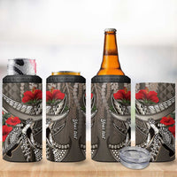 Hawaiian Honu Personalized 4 in 1 Can Cooler Tumbler Mocha Mousse Hibiscus Tribal Hook Pattern LT9 - Polynesian Pride