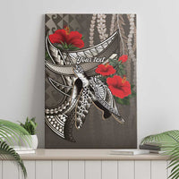 Hawaiian Honu Personalized Canvas Wall Art Mocha Mousse Hibiscus Tribal Hook Pattern LT9 - Polynesian Pride