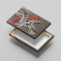 Hawaiian Honu Personalized Canvas Wall Art Mocha Mousse Hibiscus Tribal Hook Pattern LT9 - Polynesian Pride