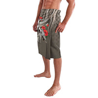 Hawaiian Honu Personalized Lavalava Mocha Mousse Hibiscus Tribal Hook Pattern LT9 - Polynesian Pride
