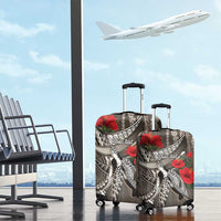 Hawaiian Honu Personalized Luggage Cover Mocha Mousse Hibiscus Tribal Hook Pattern LT9 - Polynesian Pride