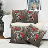Hawaiian Honu Personalized Pillow Cover Mocha Mousse Hibiscus Tribal Hook Pattern LT9 - Polynesian Pride
