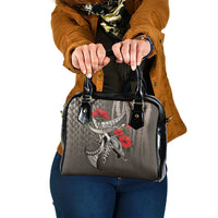 Hawaiian Honu Personalized Shoulder Handbag Mocha Mousse Hibiscus Tribal Hook Pattern LT9 One Size Mocha - Polynesian Pride